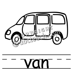 300x300 Black And White Clipart Of Van