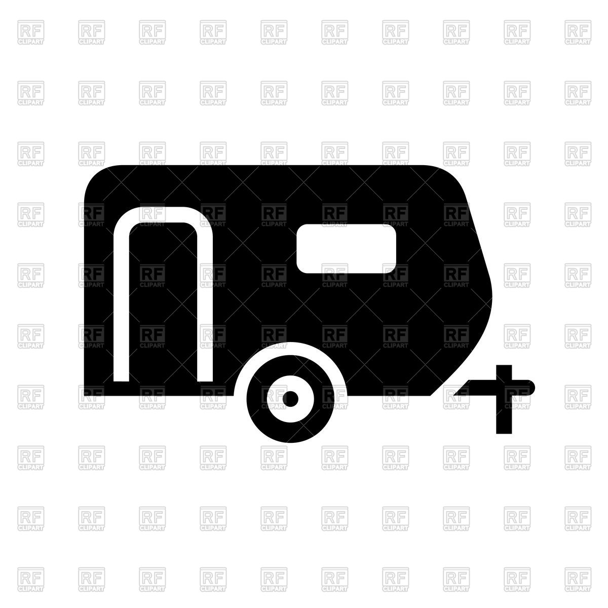 1200x1200 Black Icon Of Trailer On White Background