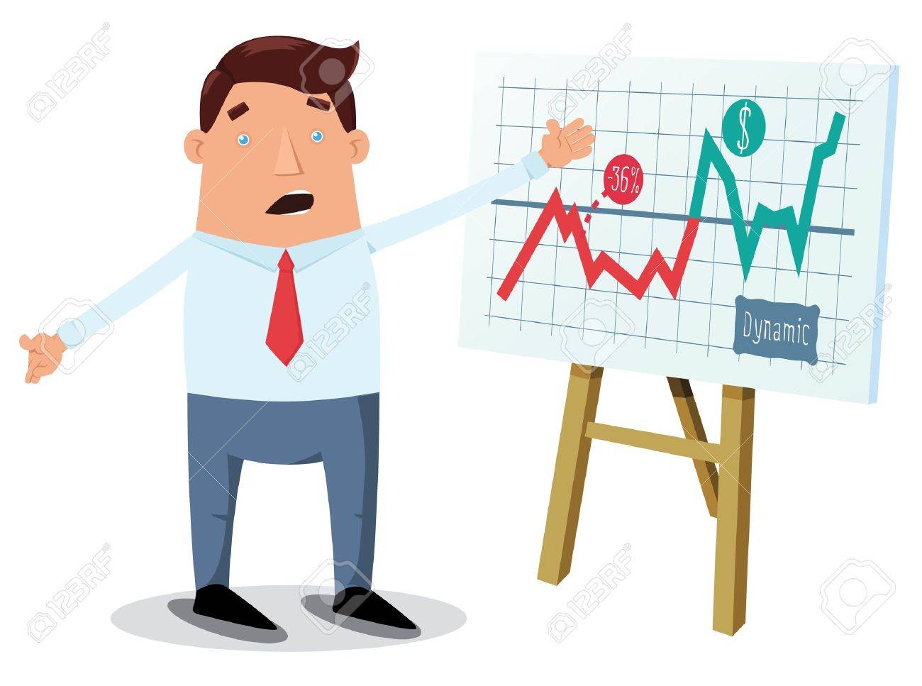 1300x967 Office Worker Showing Chart Graph On Whiteboard Royalty Free