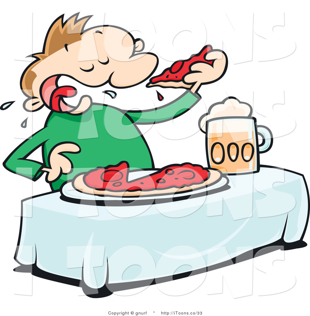 1024x1044 Vector Clip Art Of A Man Eating A Whole Pizza Pie By Gnurf