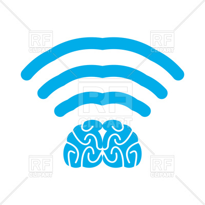400x400 Wi Fi Brain. Wifi Mind. Wireless Connection Wiseacre. Royalty Free