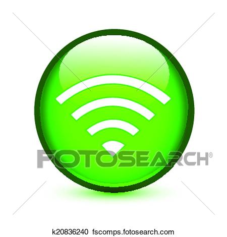 450x470 Clipart Of Green Wifi Or Wireless Sign Glossy Button K20836240