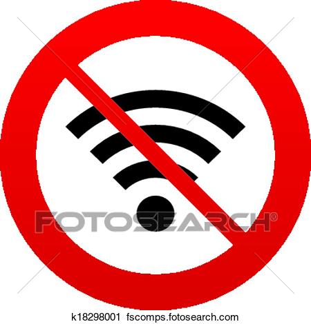 450x470 Clipart Of No Wifi Sign. Wi Fi Symbol. Wireless Network. K18298001