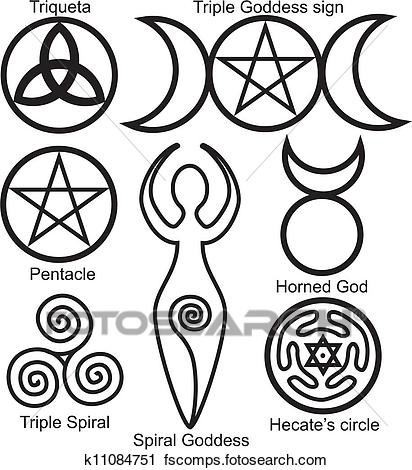 412x470 Clipart Of Set Of The Wiccan Symbols K11084751