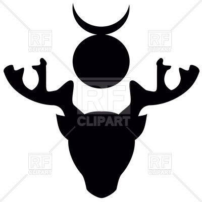 400x400 The Wiccan Horned God Cernunnos Silhouette Royalty Free Vector