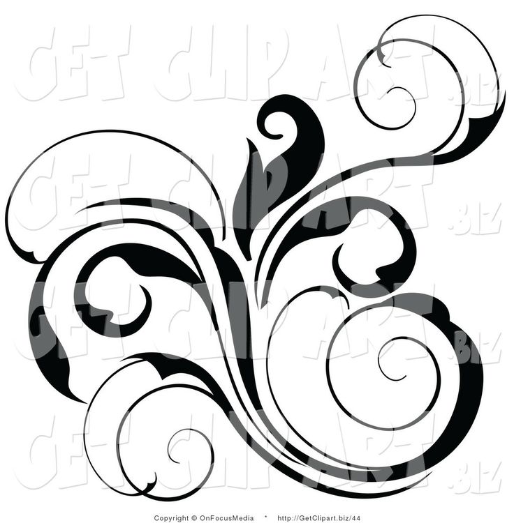 736x750 Wiccan Clipart Floral Scroll