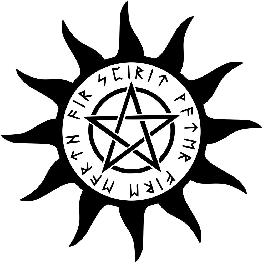 1000x1000 Pentacle Sun Pagan Wicca Wall Art Vinyl Sticker New Age Decal Wiccan