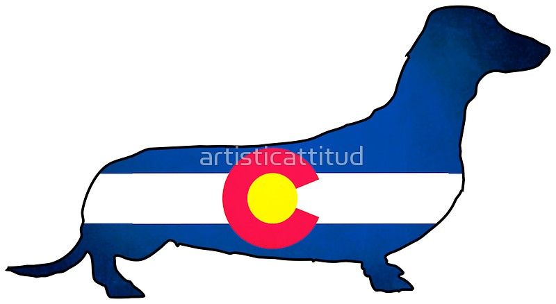 800x438 Colorado Flag Dachshund Wiener Dog Stickers By Artisticattitud