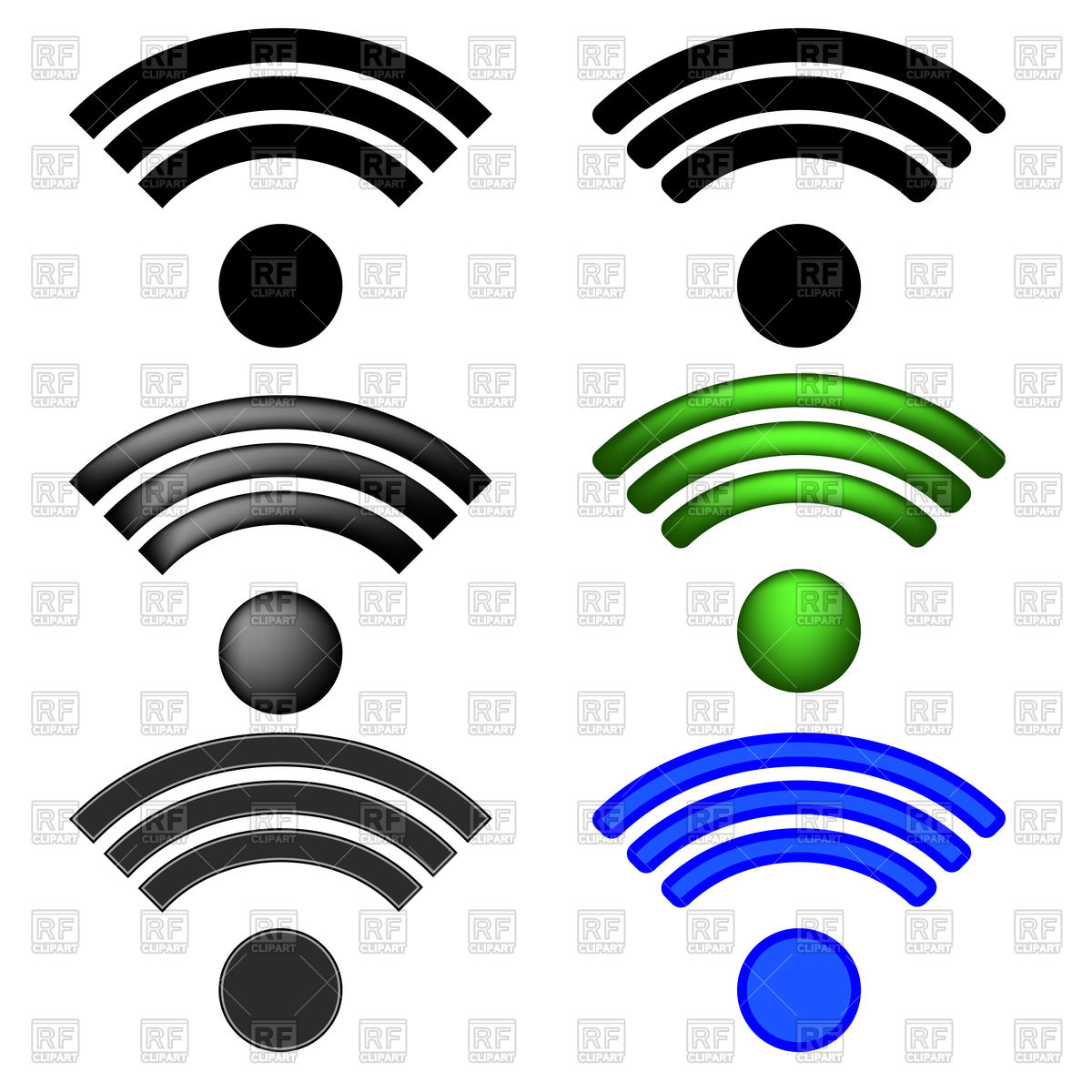 1200x1200 Set Of Wifi Icons Royalty Free Vector Clip Art Image