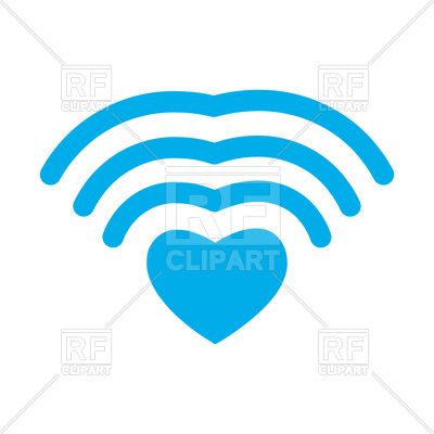 400x400 Wi Fi Love. Wifi Heart. Wireless Communication Icon. Royalty Free