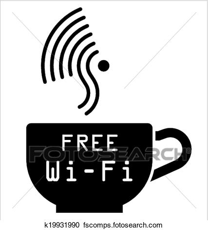 427x470 Clipart Of Internet Cafe Free Wifi Symbol K19931990
