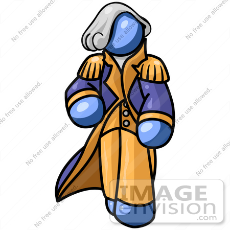 450x450 Clip Art Graphic Of A Blue Guy Character Wearing A George