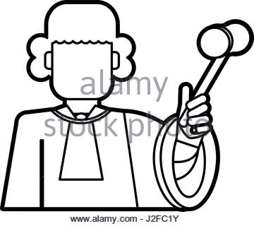 360x320 Judge Wearing White Wig And Holding Gavel Law And Justice Icon I