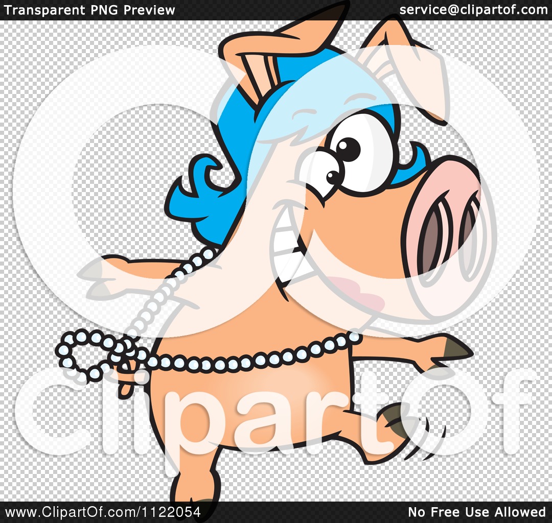 1080x1024 Cartoon Of A Dancing Pig In A Wig