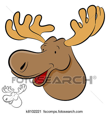 450x470 Clipart Of Moose Wild Animal K8102221