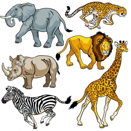 423x425 Vector Set Of Wild Animals Design Graphic
