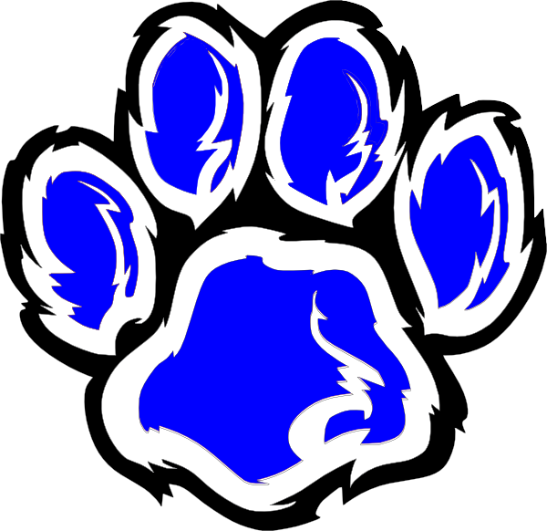600x582 Wildcats Paw Print Clipart