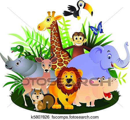 450x415 Clip Art Of Animal Cartoon K5807826