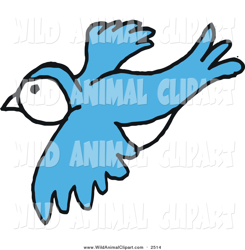 1024x1044 Clip Art Of A Blue Bird In Flight By Lafftoon