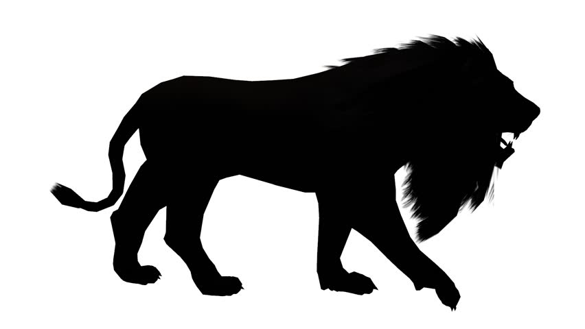 852x480 Lion Run,endangered Wild Animal Wildlife Running Sketch Silhouette