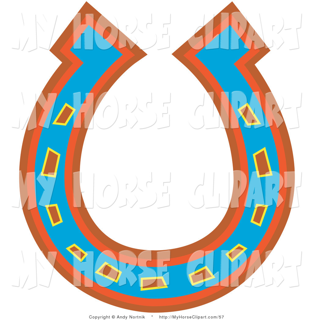 1024x1044 Clip Art Of A Blue, Red And Orange Horseshoe For Good Luck By Andy