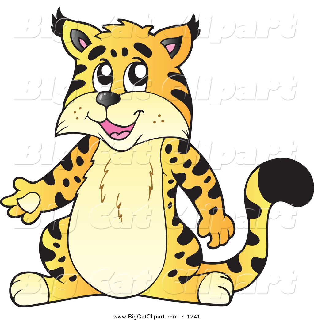 1024x1044 Big Cat Cartoon Vector Clipart Of A Presenting Wildcat By Visekart