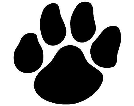 439x349 Wildcats Paw Print Clipart