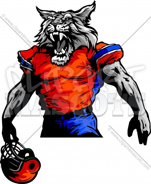 484x590 Wildcat Football Mascot Graphic Vector Cartoon
