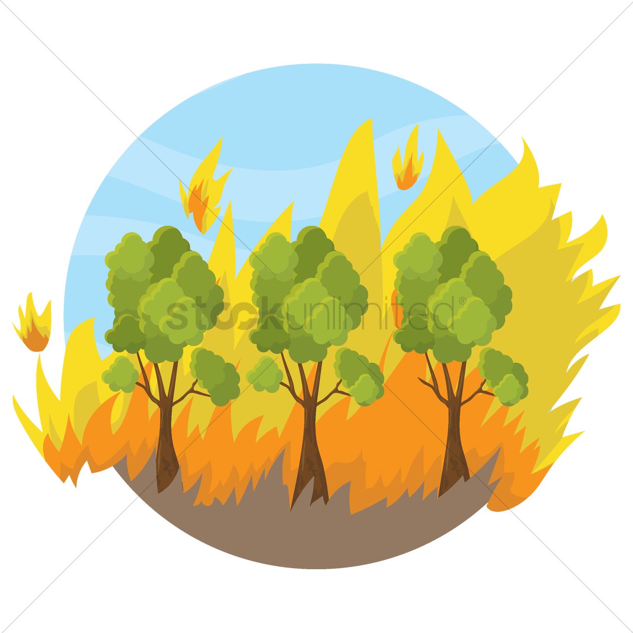 1300x1300 Forest Fire Vector Image