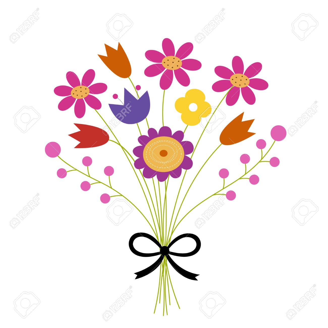 1300x1300 Wildflower Clipart Flower Bunch