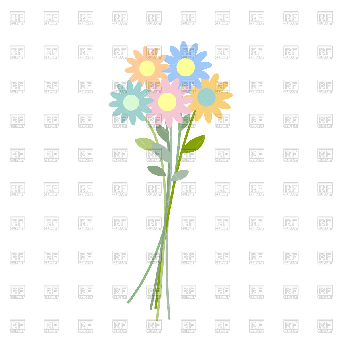 1200x1200 Bouquet Wildflowers Royalty Free Vector Clip Art Image