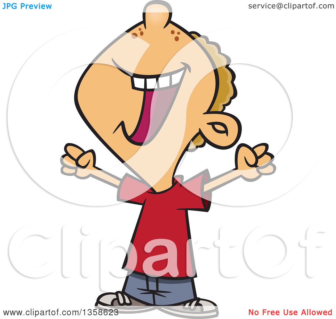 1080x1024 Clipart Of A Cartoon Victorious Dirty Blond White Boy Celebrating
