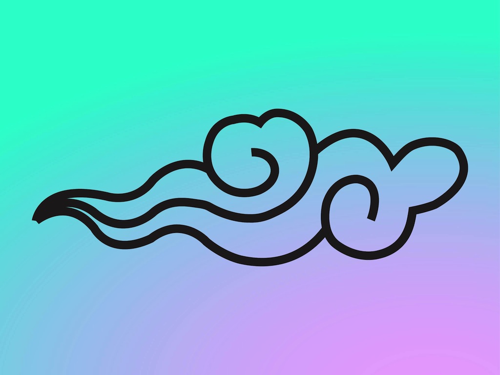 1024x768 Cloud Blowing Wind Clip Art 2