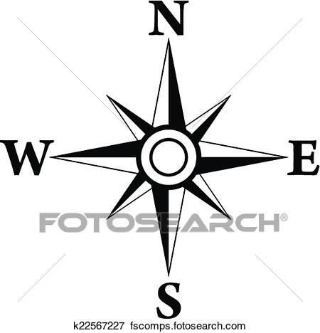450x468 Clip Art Of Wind Rose Symbol K22567227