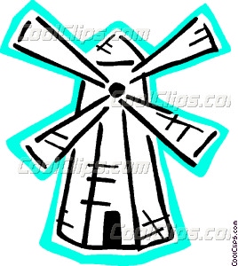 268x300 Dutch Windmill Vector Clip Art