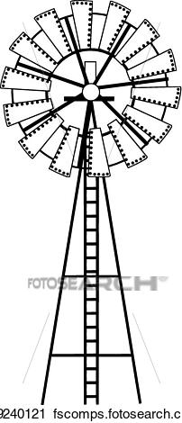 202x470 Clipart Of Windmill U19240121