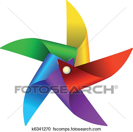 450x448 Clipart Of Colorful Windmill Toy K6341270