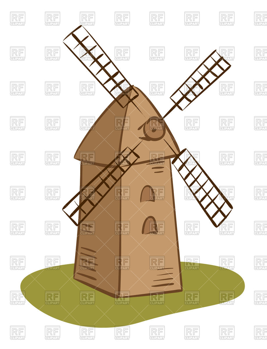 919x1200 Cartoon Rural Windmill Royalty Free Vector Clip Art Image