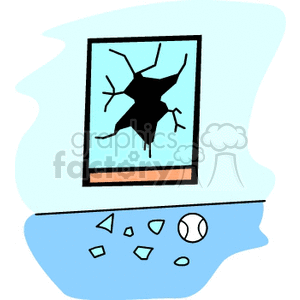 300x300 Royalty Free Broken Window 146548 Vector Clip Art Image