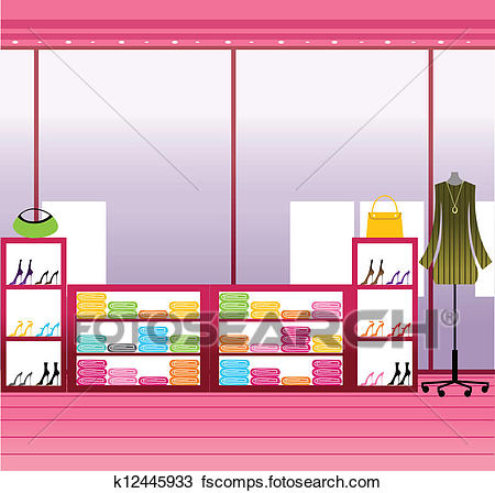 450x448 Clipart Of Window Display In Store K12445933