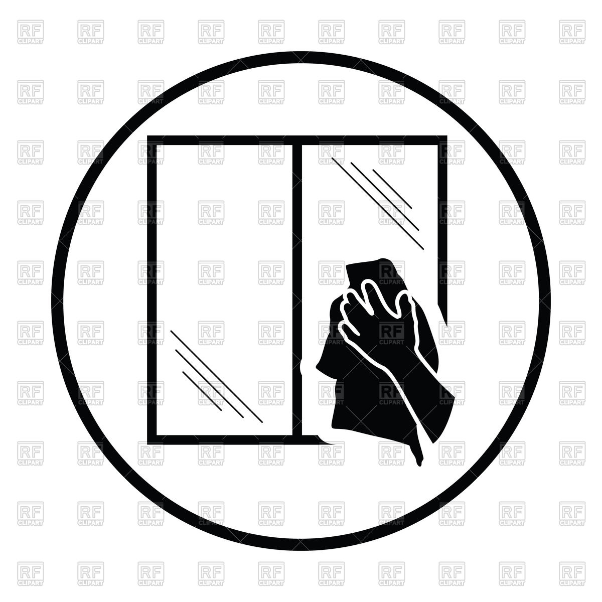 1200x1200 Hand Wiping Window Icon Royalty Free Vector Clip Art Image