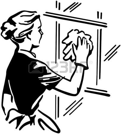 407x450 Woman Clipart Cleaning Windows