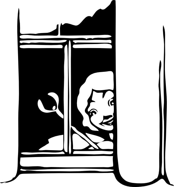 558x599 Fairy Peeking In Window Clip Art Free Vector 4vector