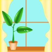 170x170 Clip Art Of Flowerpot On A Window Sill, A Window With Yellow