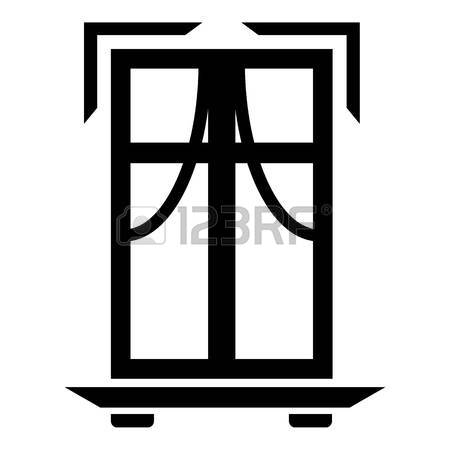 450x450 Retro Window Frame Icon. Simple Illustration Of Retro Window