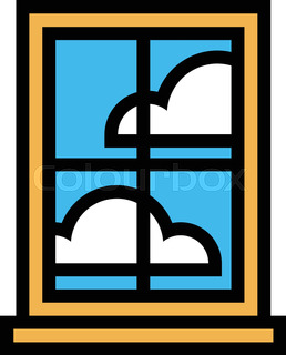 258x320 Window Profile With Tree Glass Surface, Vector Illustration