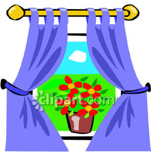 298x300 Morning Clipart Window Curtain