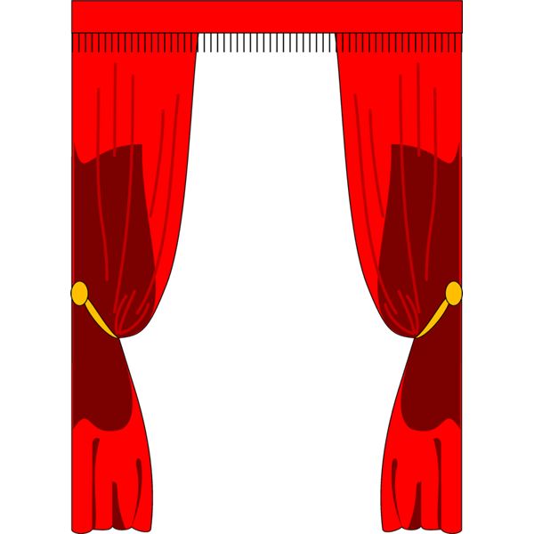 600x600 Red Stage Curtains Clipart