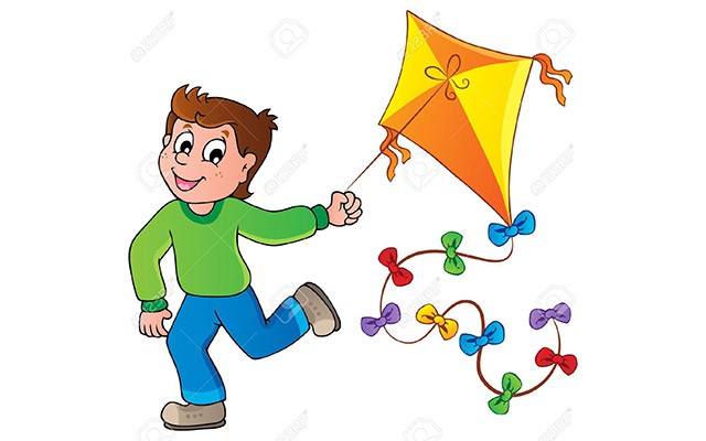 640x400 Windy Day Kite Clipart