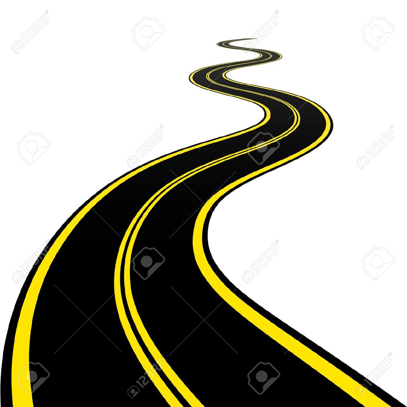 1300x1300 Long Windy Road Clipart